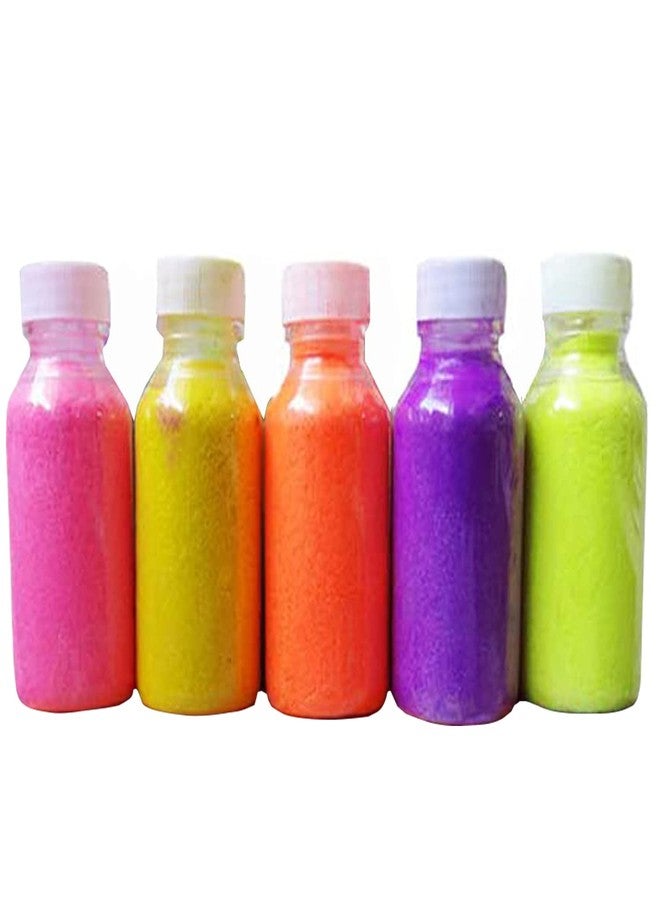 Rangoli Colors 100 Gram Each Craft and Terrarium Decorative Assorted (Pack of 5) Colored Sand Arts & Crafts, Sand Play DIY Drawing Sandbox Wedding Sand for Decorations and Crafty Collection - Image 1